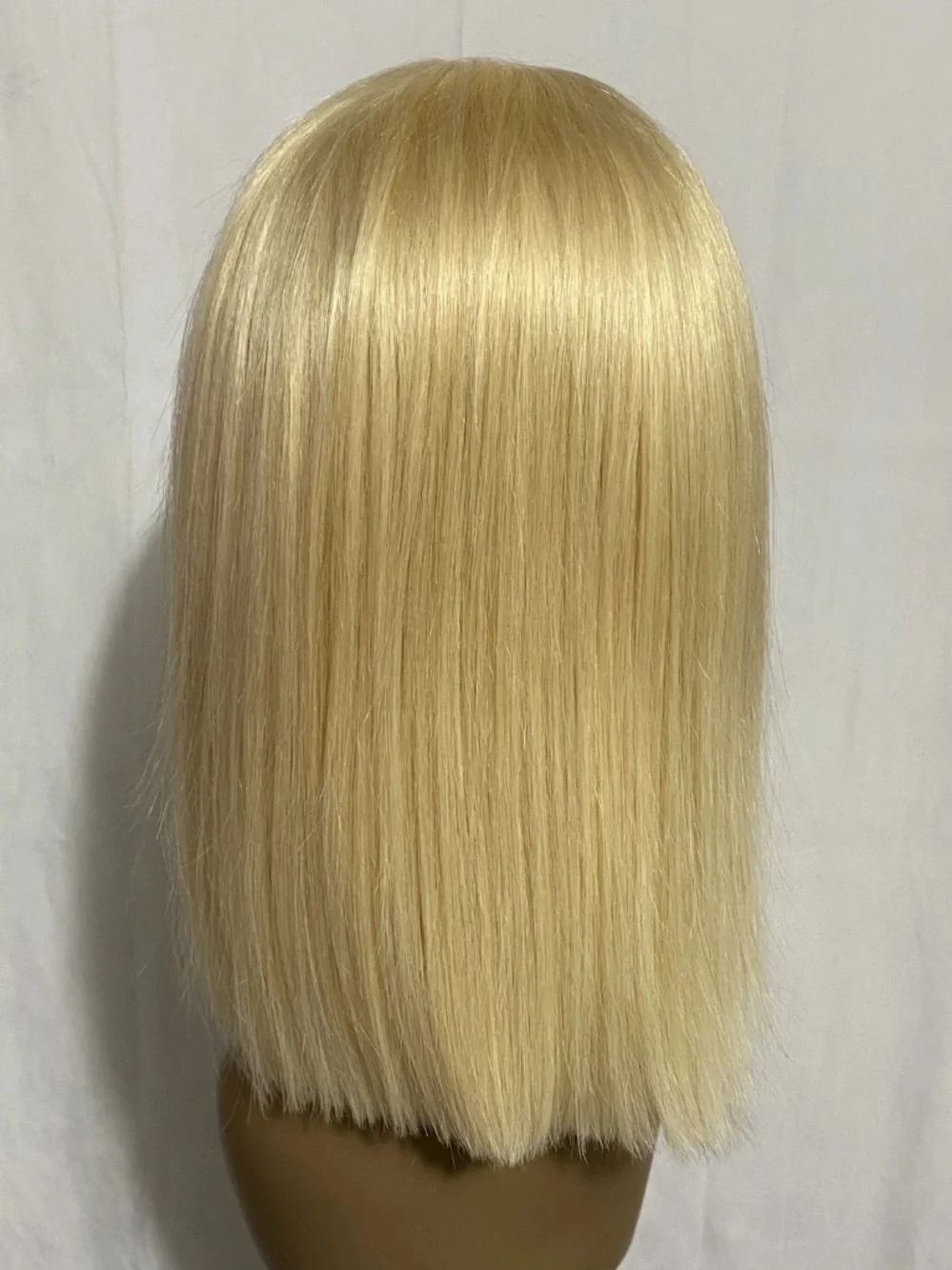 Blonde Straight Short Lace Front Wig Human Hair 12” 6x5 HD 200% Density Dome Cap